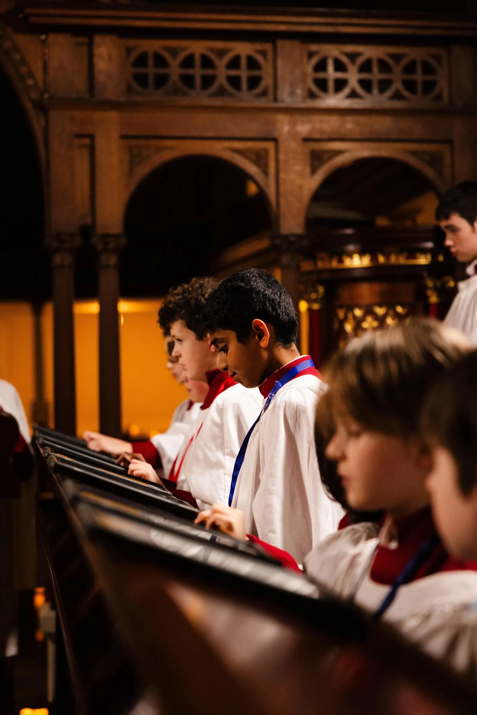 Choristers of St George’s with their music